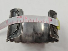 Vintage Navajo Fred Harvey Era SS Turquoise Whirling Log Cuff Bracelet [085WEB] - Additional view 9