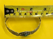 Vintage Green Lapis Sterling Silver Arrow bracelet turquoise navajo fred harvey - Additional view 3
