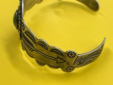 Vintage Green Lapis Sterling Silver Arrow bracelet turquoise navajo fred harvey - Additional view 7
