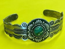 Vintage Green Lapis Sterling Silver Arrow bracelet turquoise navajo fred harvey