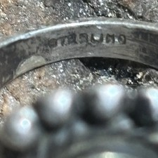 Vintage Navajo Fred Harvey Era Ring Green Turquoise Stamped Sterling Silver 4.75 - Additional view 2