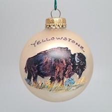 Lot of 3 Yellowstone Bison Glass Ball & 2004 24K Gold Plated Ornaments Vintage - Additional view 3