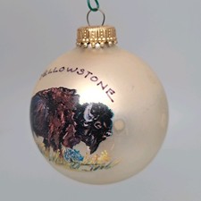 Lot of 3 Yellowstone Bison Glass Ball & 2004 24K Gold Plated Ornaments Vintage - Additional view 4