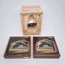 Lot of 3 Yellowstone Bison Glass Ball & 2004 24K Gold Plated Ornaments Vintage