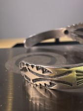 Vintage Native American Fred Harvey Era Turquoise Arrow Cuff Sterling Size 6 1/8 - Additional view 7