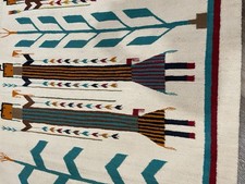 Outstanding Vintage Navajo Rug, Fred Harvey Shiprock Yei 1930-1940 38”x 59” - Additional view 2
