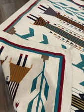 Outstanding Vintage Navajo Rug, Fred Harvey Shiprock Yei 1930-1940 38”x 59” - Additional view 21