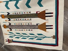 Outstanding Vintage Navajo Rug, Fred Harvey Shiprock Yei 1930-1940 38”x 59” - Additional view 6