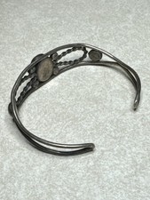 Old Pawn Fred Harvey Era Navajo Sterling Silver Cuff Tiger's Eye Size 6 Vintage - Additional view 11