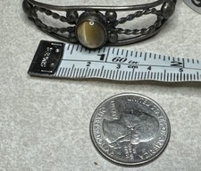 Old Pawn Fred Harvey Era Navajo Sterling Silver Cuff Tiger's Eye Size 6 Vintage - Additional view 4
