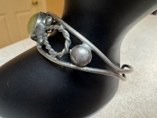 Old Pawn Fred Harvey Era Navajo Sterling Silver Cuff Tiger's Eye Size 6 Vintage - Additional view 6