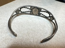 Old Pawn Fred Harvey Era Navajo Sterling Silver Cuff Tiger's Eye Size 6 Vintage - Additional view 8