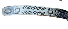 Vtg 30's Navajo Fred Harvey Turquoise  Stamped  Sterling Cuff Bracelet  1930s - Additional view 3