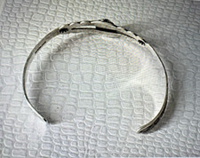 Vtg 30's Navajo Fred Harvey Turquoise  Stamped  Sterling Cuff Bracelet  1930s - Additional view 6