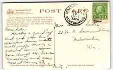 Postcard Fred Harvey The Bells San Gabriel Mission California CA PM 1933 - Additional view 1