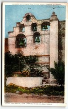 Postcard Fred Harvey The Bells San Gabriel Mission California CA PM 1933