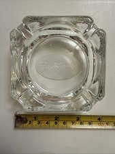 Vintage Fred Harvey Glass Ashtray Hotel Inn Casino Heavy See Pics Ships Free - Additional view 1