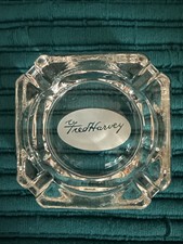 Vintage Fred Harvey Glass Ashtray Hotel Inn Casino Heavy See Pics Ships Free