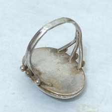 Vintage Navajo  Green  Turquoise  Ring Sterling Silver Ring Old Pawn Fred Harvey - Additional view 2