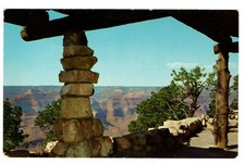 Grand Canyon Hermit's Rest Porch Fred Harvey Vintage View Postcard AZ