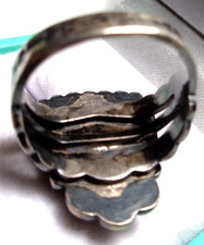 Vintage Old Pawn FRED HARVEY ERA Blue Turquoise Navajo Sterling 925 Size 5 Ring - Additional view 5