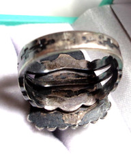 Vintage Old Pawn FRED HARVEY ERA Blue Turquoise Navajo Sterling 925 Size 5 Ring - Additional view 6
