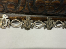Vintage Early Bell Fred Harvey Style Sterling Silver Thunderbird Bracelet 7