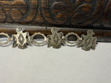 Vintage Early Bell Fred Harvey Style Sterling Silver Thunderbird Bracelet 7