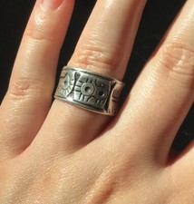 Antique Navajo Sterling Ring Fred Harvey Style, Size 7 Exc. Crafting Detail! - Additional view 1
