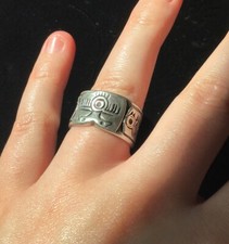 Antique Navajo Sterling Ring Fred Harvey Style, Size 7 Exc. Crafting Detail! - Additional view 2