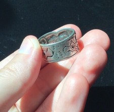 Antique Navajo Sterling Ring Fred Harvey Style, Size 7 Exc. Crafting Detail! - Additional view 5