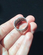 Antique Navajo Sterling Ring Fred Harvey Style, Size 7 Exc. Crafting Detail! - Additional view 6