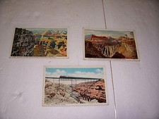 1930'S VTG LOT FRED HARVEY POSTCARDS GRAND CANYON NATIONAL PARK TRAIN & TRESTLE