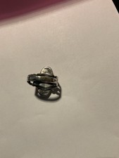 Vintage Fred Harvey Era Green Turquoise Sterling Stamped Ring Size 7 - Additional view 5
