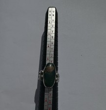 Vintage Fred Harvey Era Green Turquoise Sterling Stamped Ring Size 7