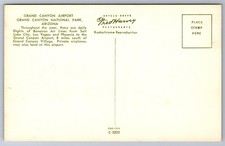 Postcard Grand Canyon National Park AZ Grand Canyon Airport Fred Harvey - Additional view 1
