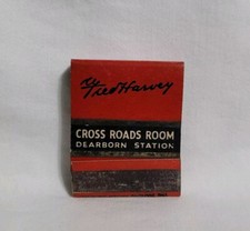 Vintage Matchbook Fred Harvey Cross Roads Room Dearborn Station Advertising Full - Additional view 7