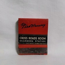 Vintage Matchbook Fred Harvey Cross Roads Room Dearborn Station Advertising Full
