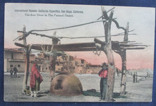 San Diego California Panama Expo Indian Oven Hand Colored Fred Harvey Postcard