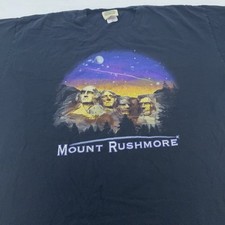 Mount Rushmore Shirt Mens 3XL Black Fred Harvey Trading Company Souvenir Tee