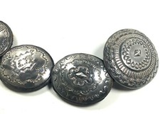 Fred Harvey Era Sterling Silver Hand Stamped Concho Belt w/ Leather, 30.5”—33.5” - Additional view 5