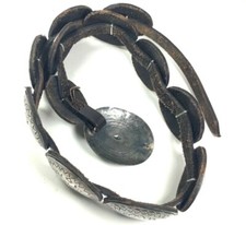 Fred Harvey Era Sterling Silver Hand Stamped Concho Belt w/ Leather, 30.5”—33.5” - Additional view 9