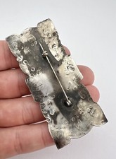 Vtg Fred Harvey Era Navajo Sterling Silver Turquoise Stamped Arrow Pin Brooch 3