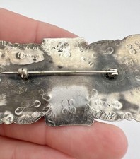 Vtg Fred Harvey Era Navajo Sterling Silver Turquoise Stamped Arrow Pin Brooch 3