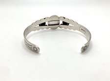 Fred Harvey Era Sterling Silver Stamped Turquoise Cuff Bracelet 6.5