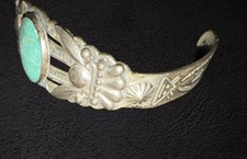 REPAIR VTG Fred Harvey Sterling Silver Turquoise Cuff Bracelet - Additional view 3
