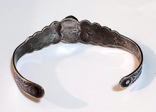 Fred Harvey Era NAVAJO Natural TURQUOISE Sterling Silver DOG HORSE Cuff Bracelet - Additional view 1