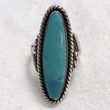 Vintage Sterling Silver Turquoise Ring Pacific Jewelry Co. Fred Harvey Era - Additional view 1