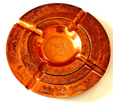 Fred Harvey Stamped Copper Ashtrays (3) Navajo Thunderbird Bear Claw Arrow Set 3 - Additional view 2