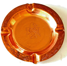 Fred Harvey Stamped Copper Ashtrays (3) Navajo Thunderbird Bear Claw Arrow Set 3 - Additional view 5